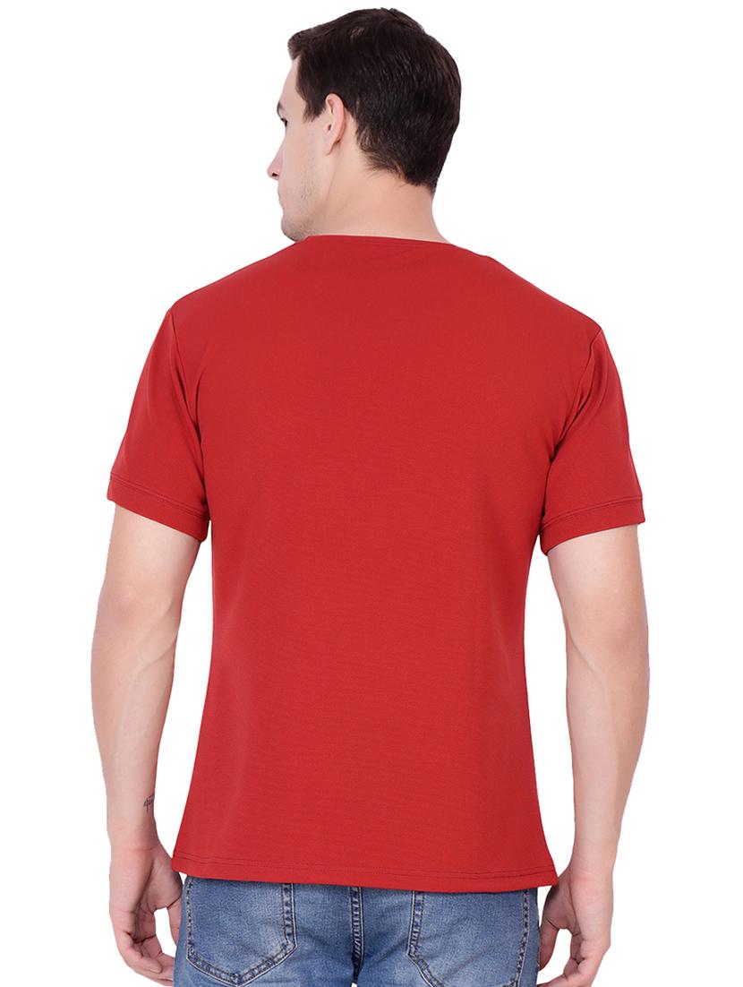 red typographic chest print t-shirt - 16563345 - Standard Image - 2