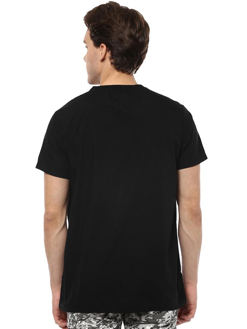 black chest print t-shirt - 16563346 - Standard Image - 2