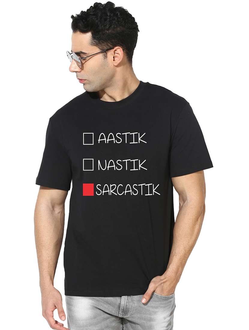 black typographic chest print t-shirt - 16563354 -  Standard Image - 2