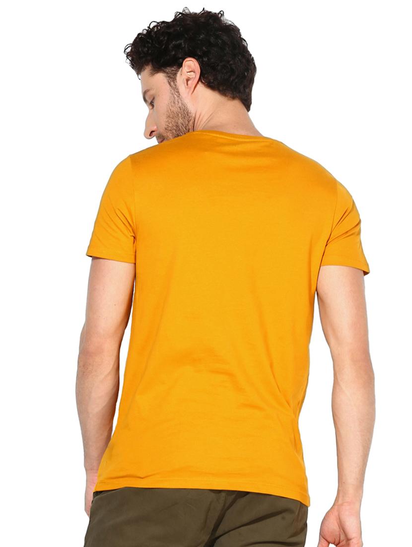 yellow typographic chest print t-shirt - 16563360 - Standard Image - 2