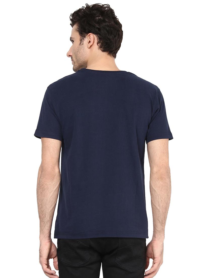 navy blue typographic chest print t-shirt - 16563371 - Standard Image - 2