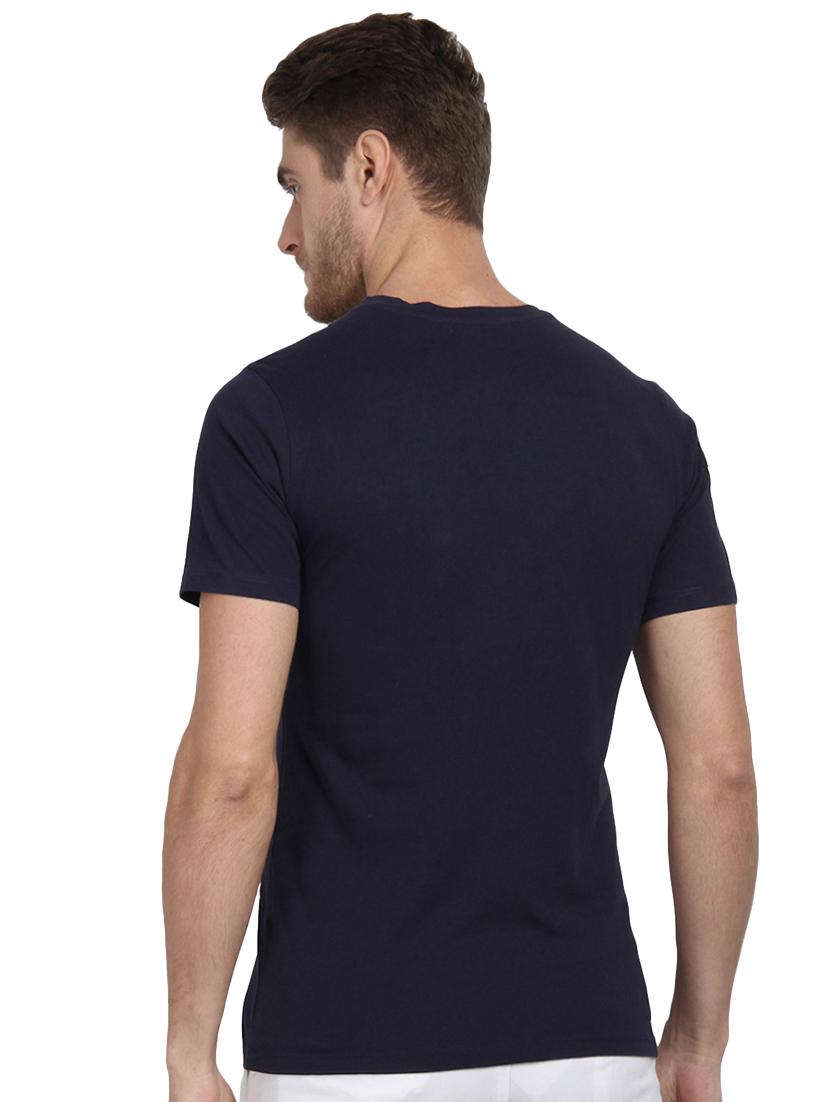 navy blue typographic chest print t-shirt - 16563375 - Standard Image - 2