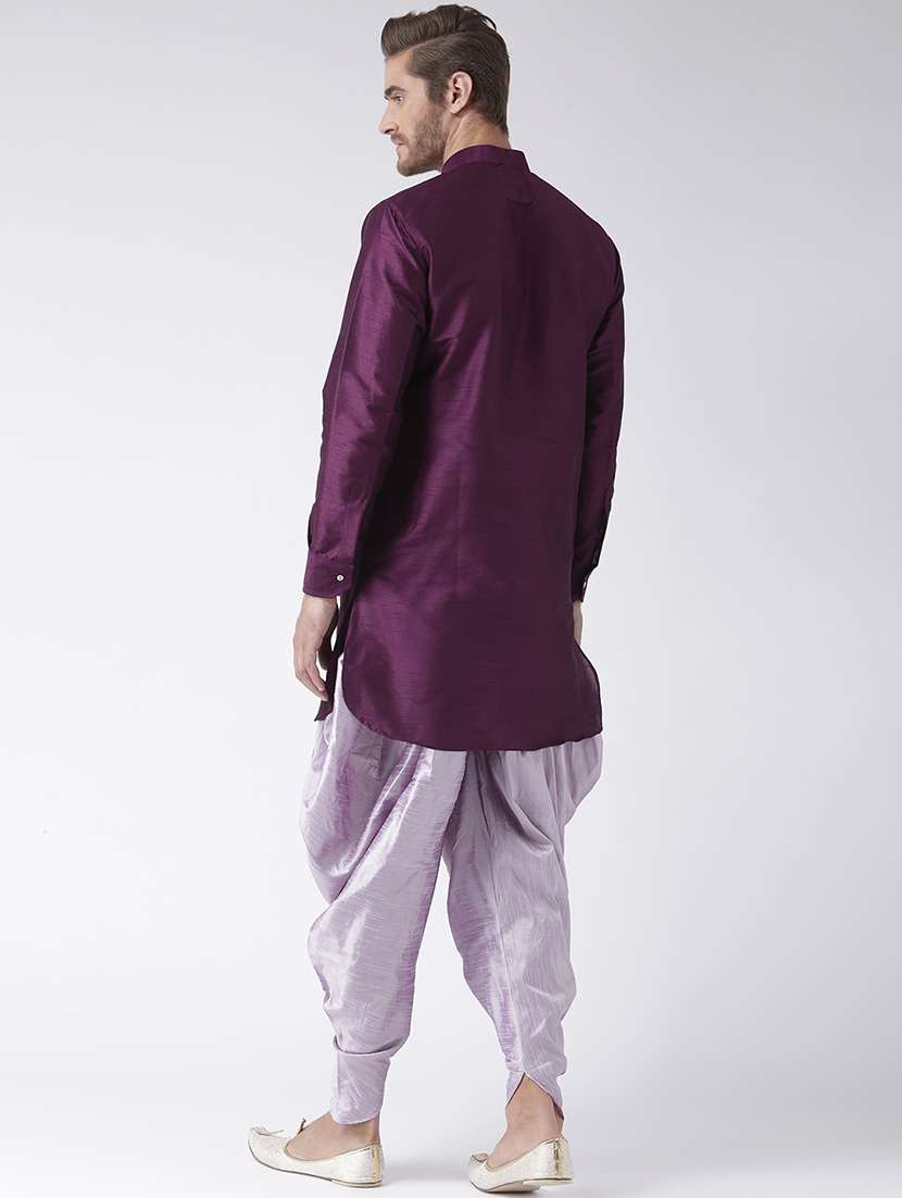 purple pure silk dhoti kurta set - 16567375 -  Standard Image - 2