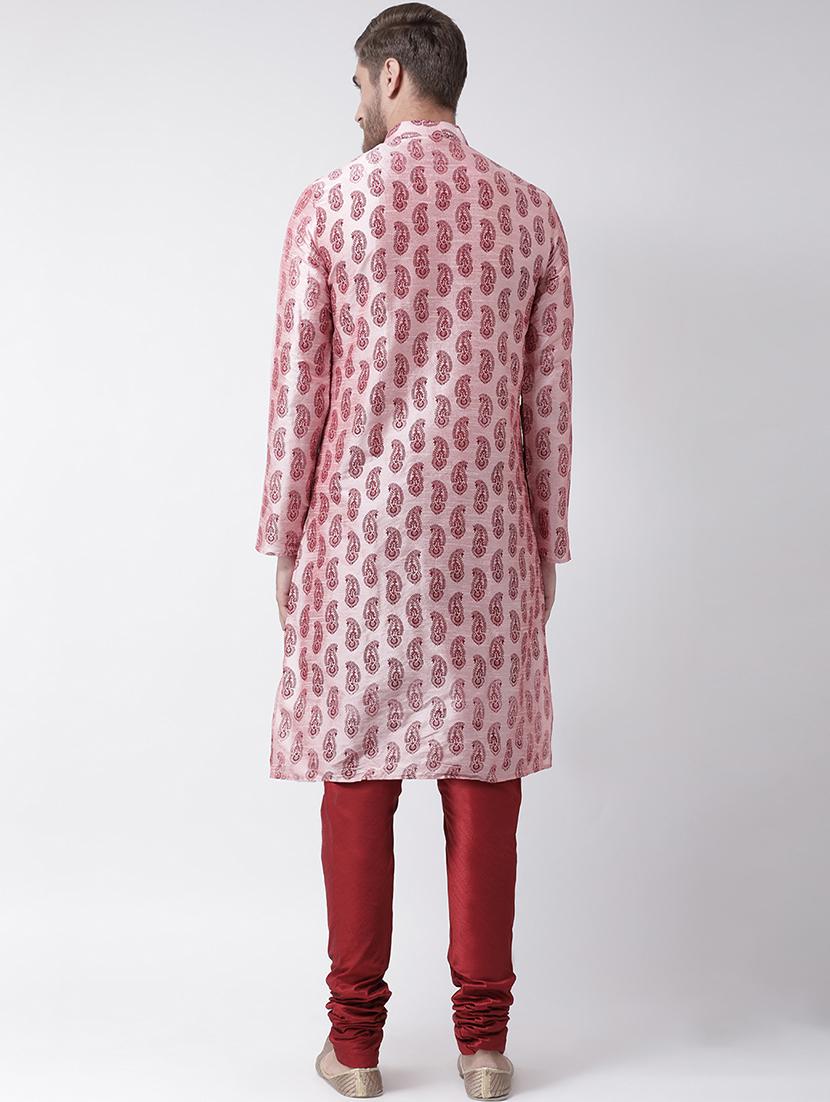 pink dupion printed kurta pyjama set - 16569580 - Standard Image - 2