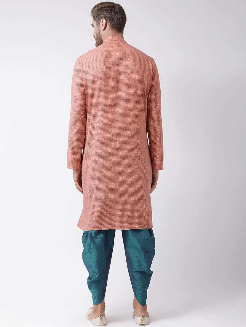 orange printed dhoti kurta set - 16569607 - Standard Image - 2