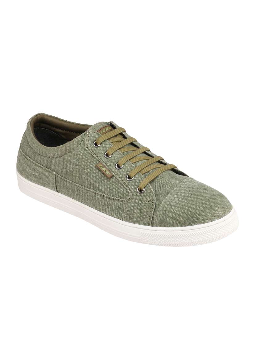 furo green canvas lace up sneakers
