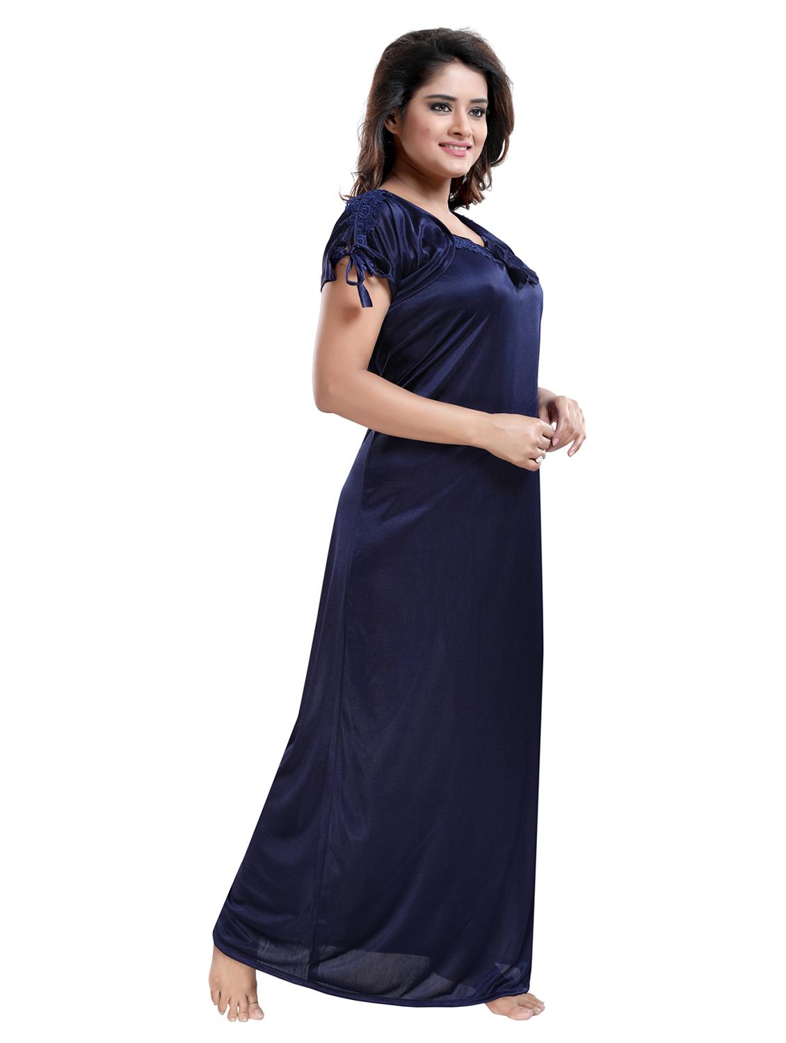 square neck solid nighty - 16571601 - Standard Image - 2