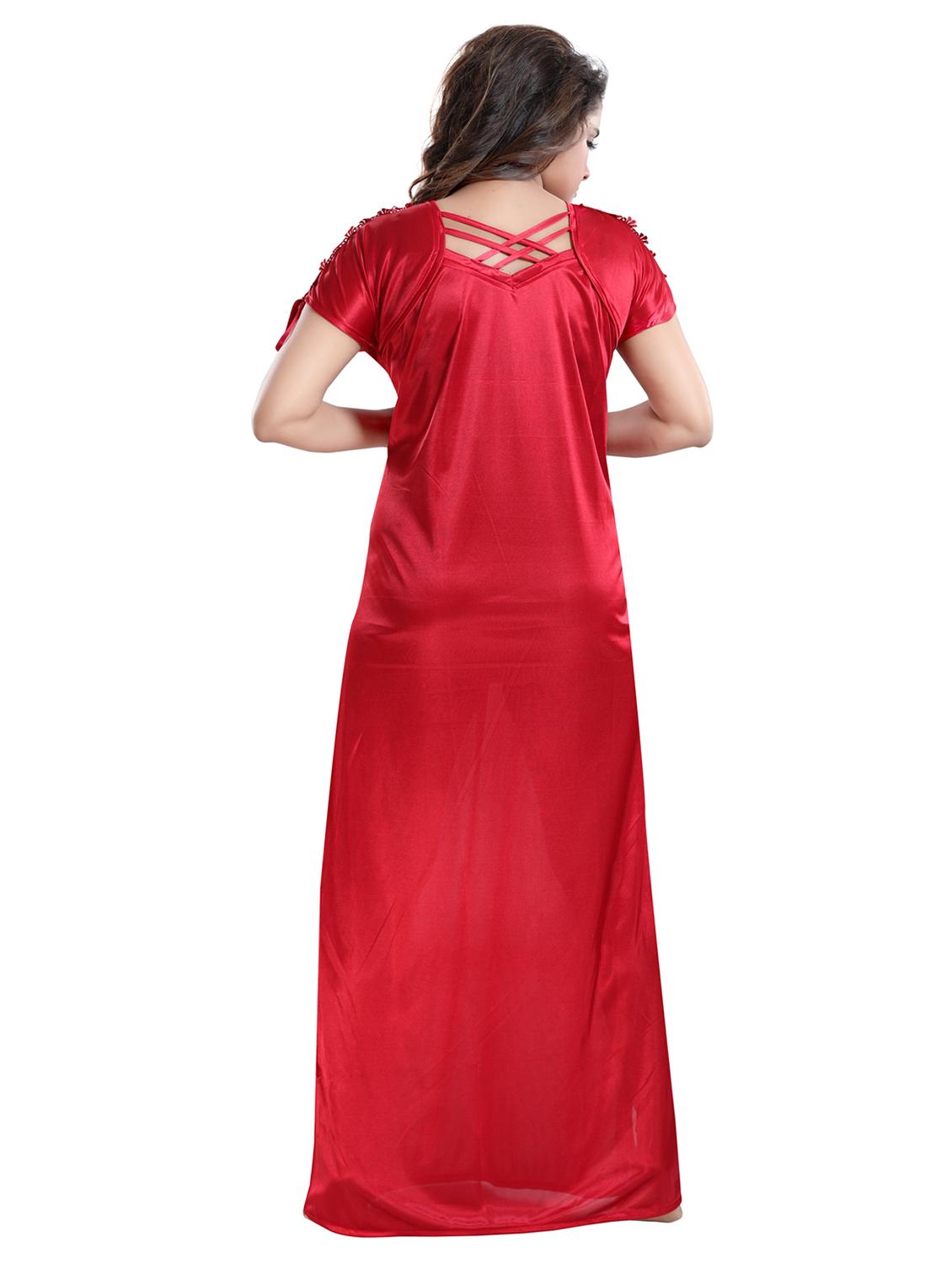 square neck solid nighty - 16571603 - Standard Image - 2