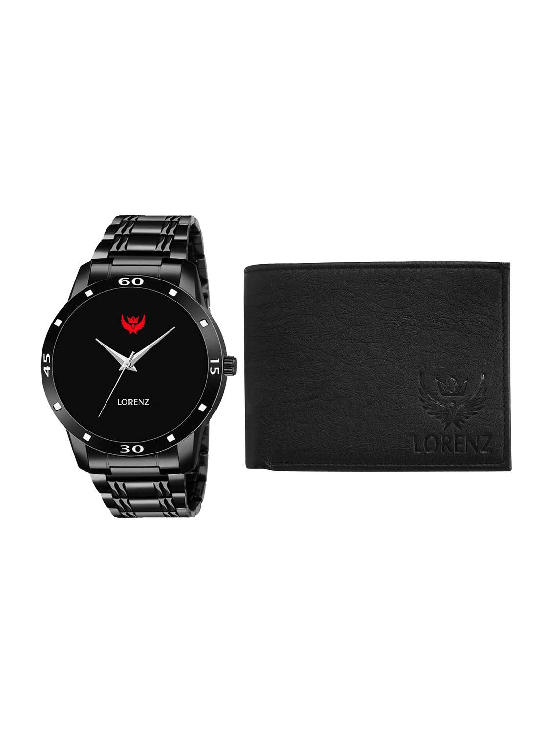 lorenz set of 2 analog watch, and wallet