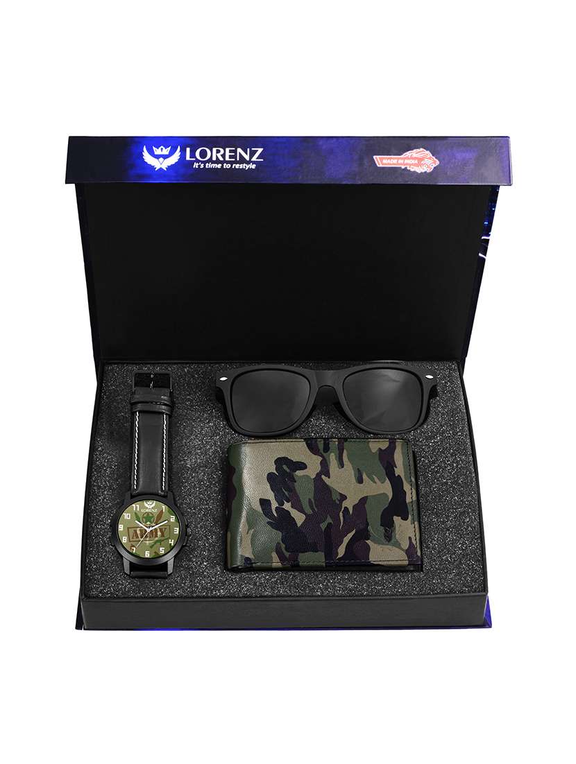lorenz combo of analog watch, sunglasses and wallet - 16572580 - Standard Image - 7