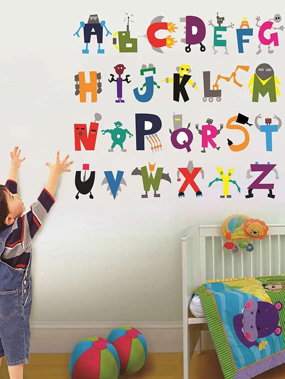  abcd wall sticker for living room 