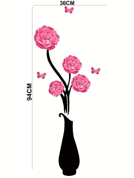  flower pot wall sticker for living room  - 16576331 -  Standard Image - 2