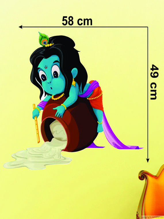  bal krishna wall sticker for living room - 16576366 -  Standard Image - 2