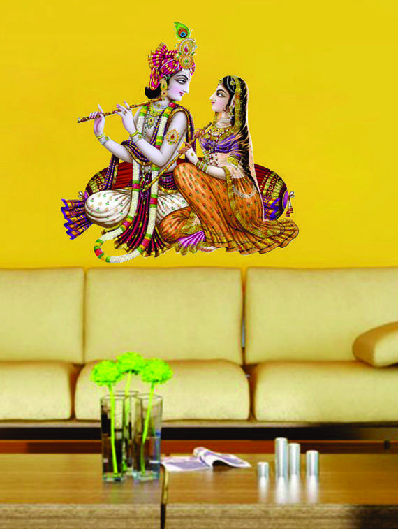 radha krishna wall sticker for living room
