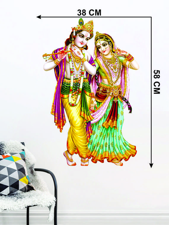 radha krishna wall sticker for living room - 16576372 - Standard Image - 2