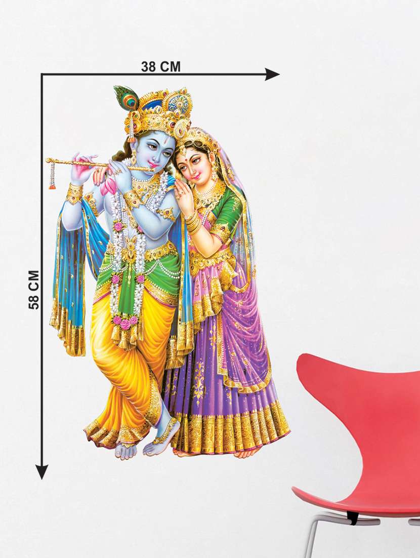 radha krishna wall sticker for living room - 16576404 - Standard Image - 2
