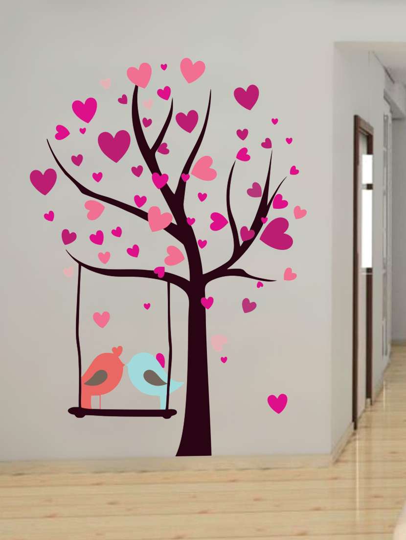  tree with birds couple wall sticker & decal  