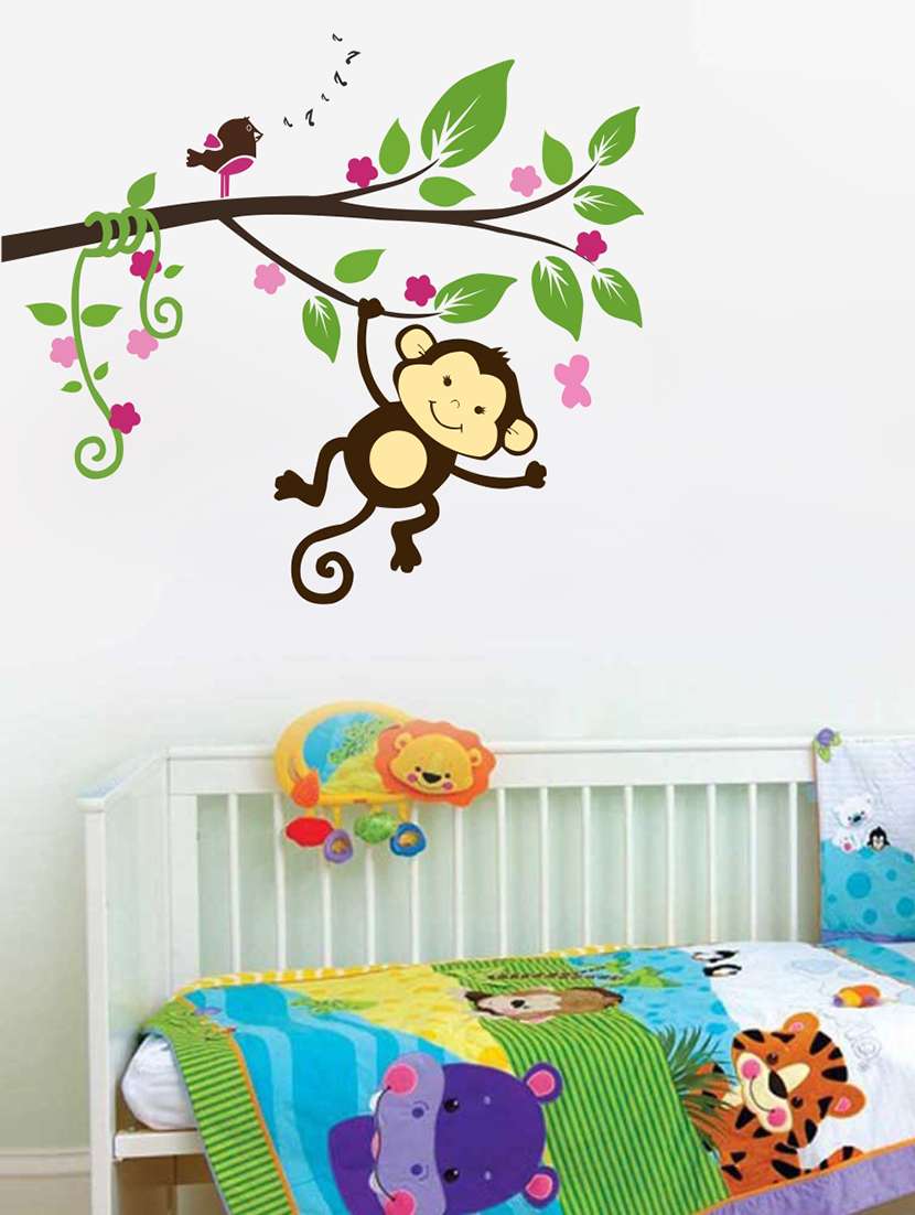  tree with monkey wall sticker & decal  