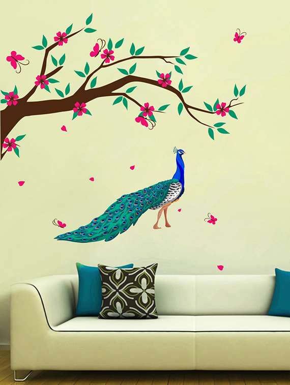 decor villa combo wall sticker & decal (pvc vinyl,size- 58 cm x 48 cm)