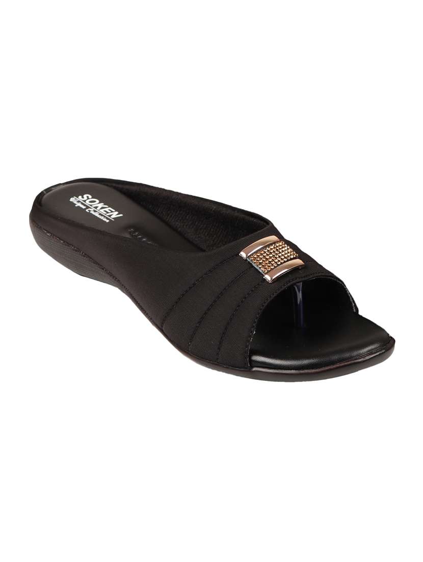 black slip on sandals - 16578603 -  Zoom Image - 0