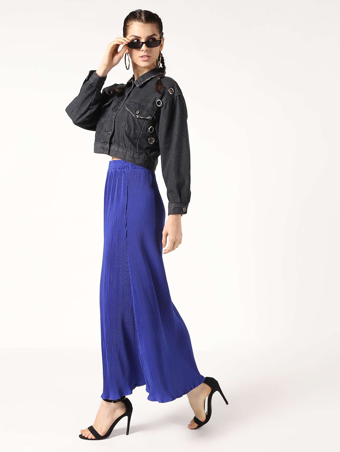 high rise pleated skirt 
