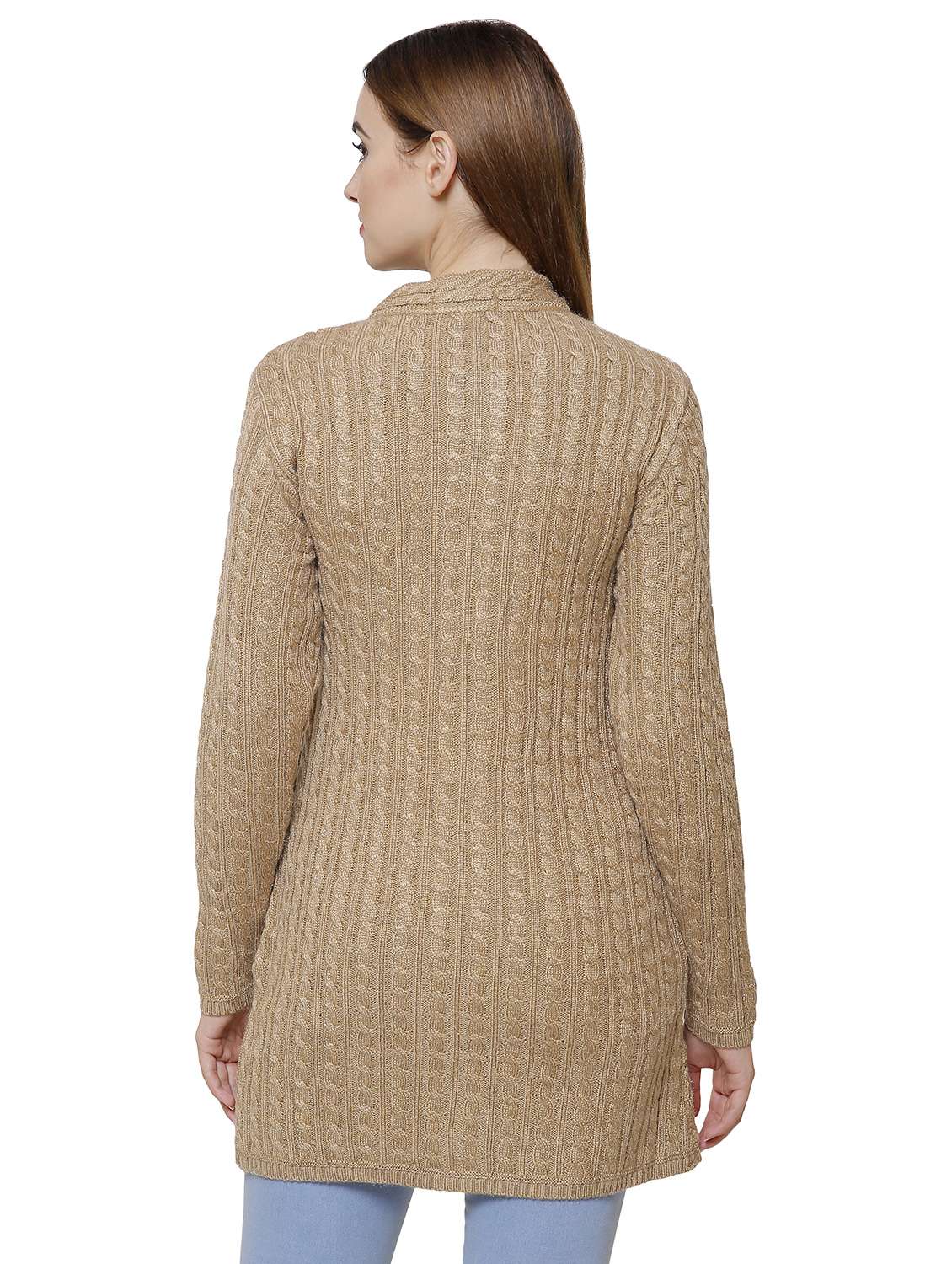 mandarin neck woven cardigan - 16581380 - Standard Image - 2