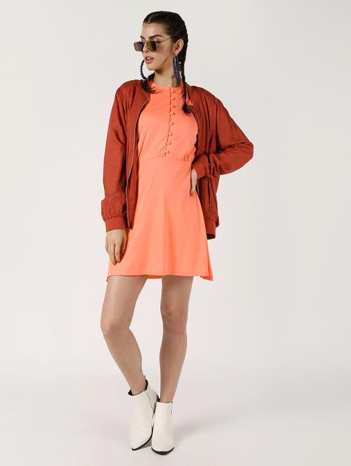 women's fit & flare solid dress - 16581433 - Standard Image - 0