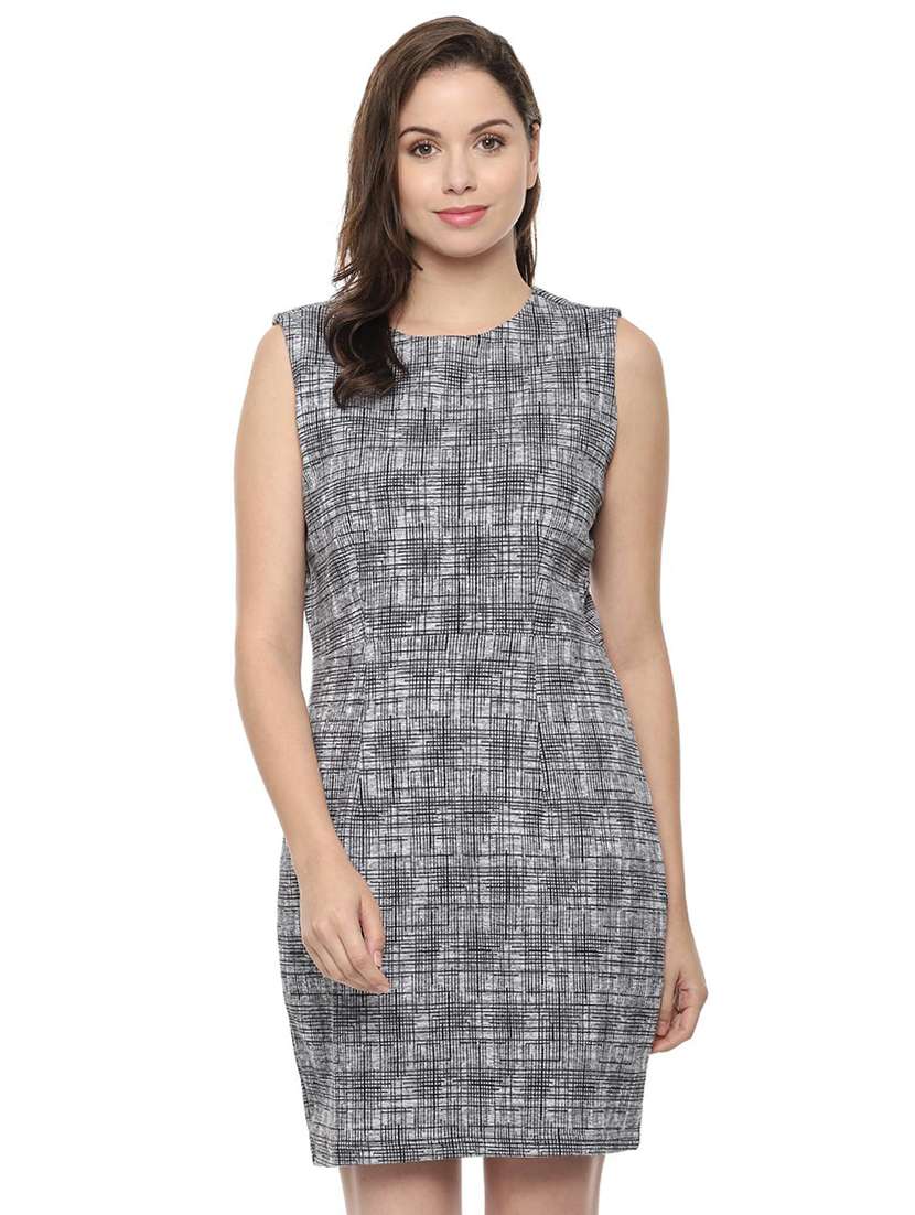 round neck sheath dress