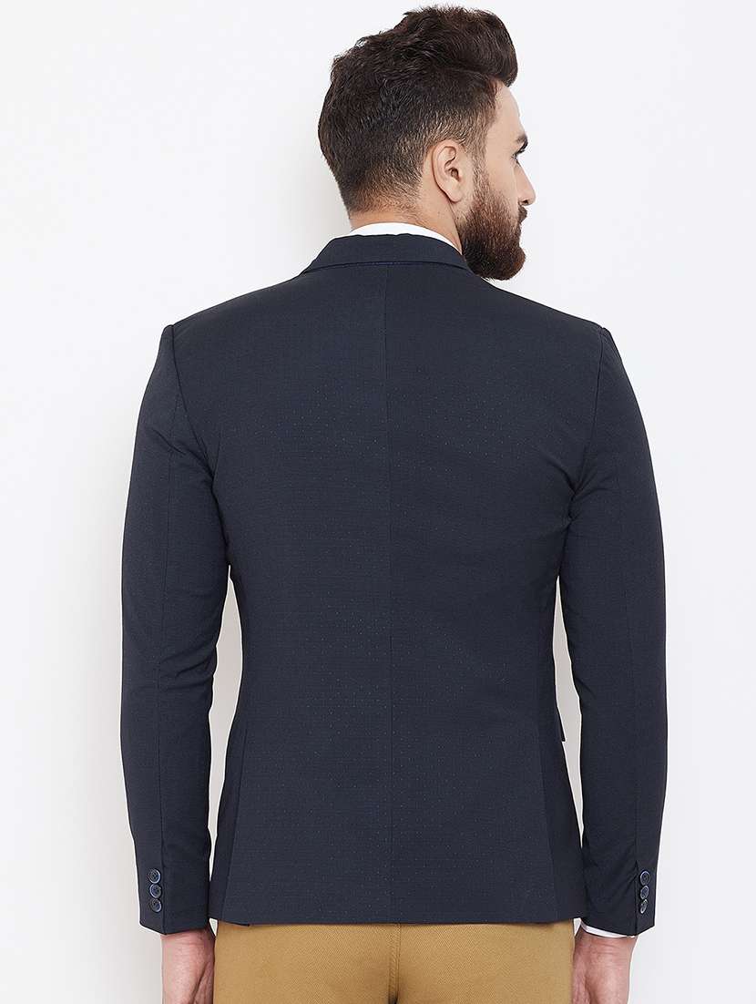 black self design single breasted casual blazer - 16584850 - Standard Image - 2