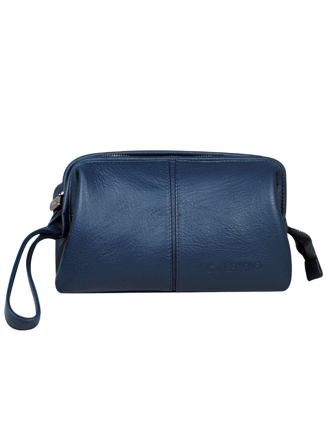 blue leather regular pouch