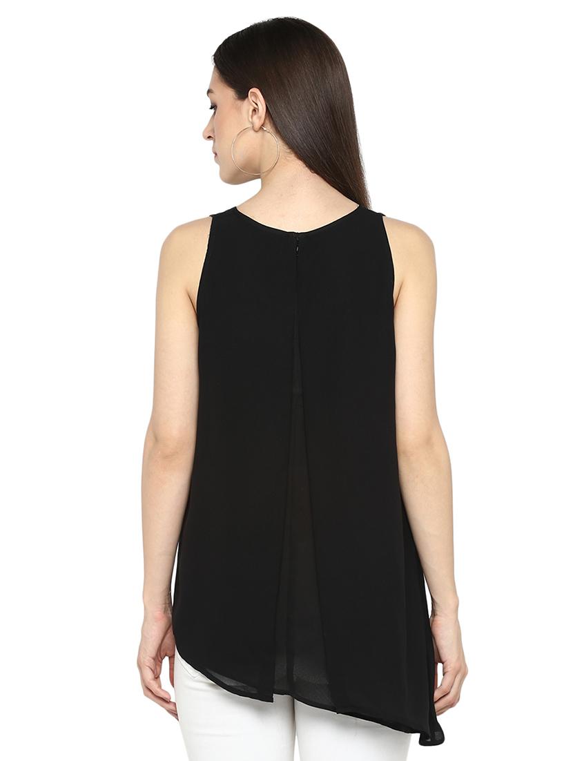 women's asymmetric round neck top - 16585337 - Standard Image - 2