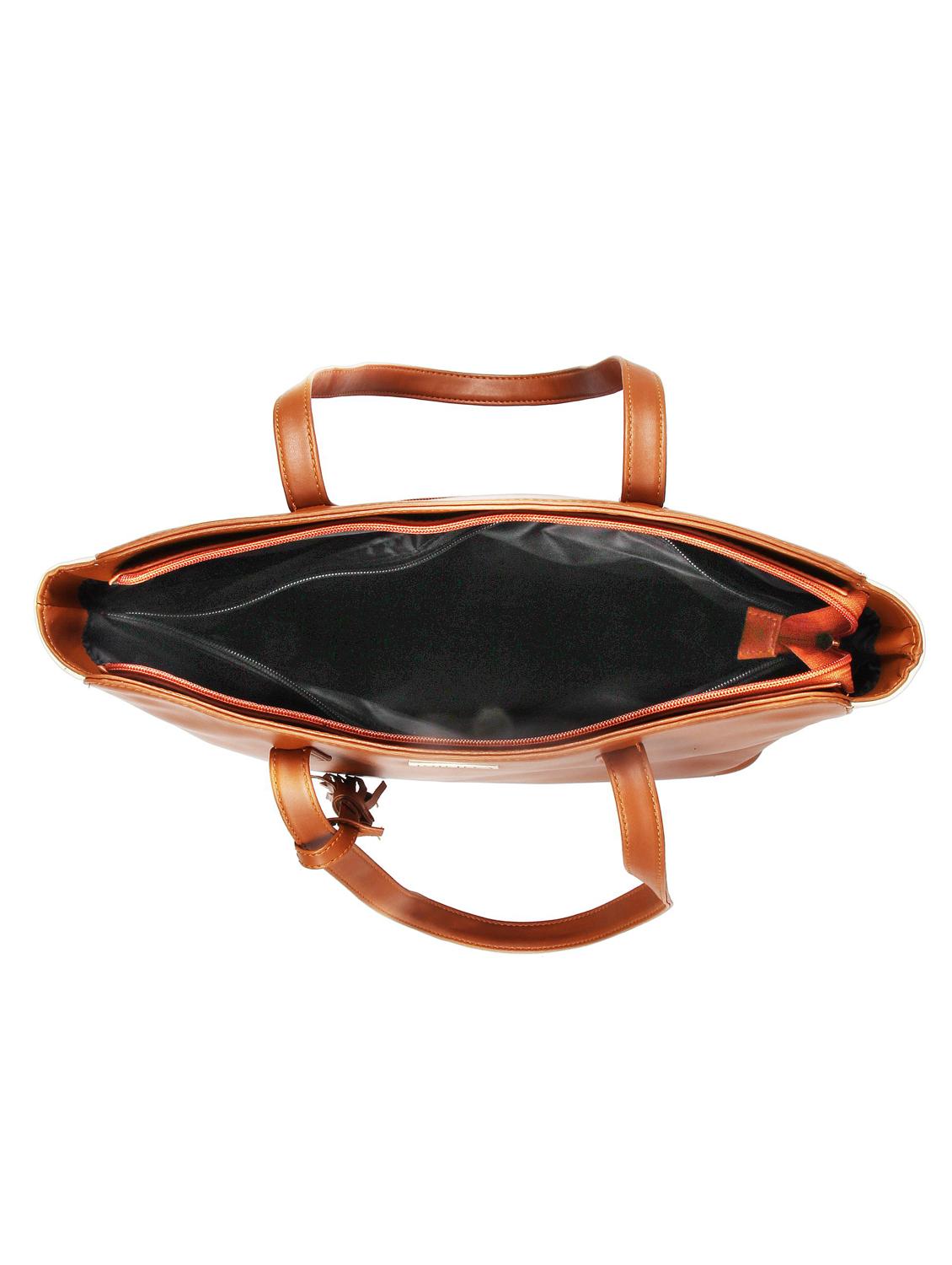 tan leatherette (pu) handbag - 16585740 - Standard Image - 2