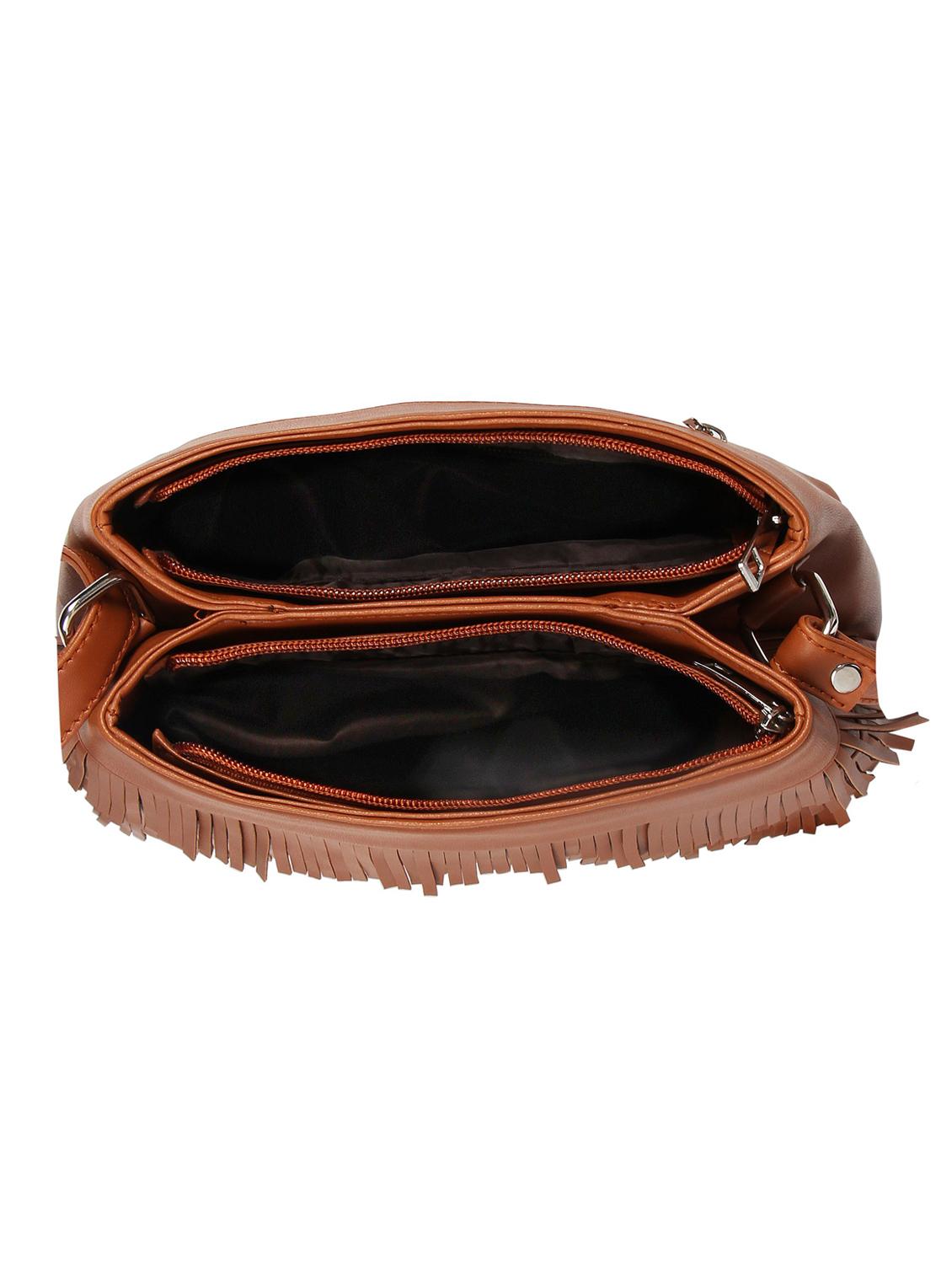 tan leatherette (pu) sling bag - 16585748 - Standard Image - 2