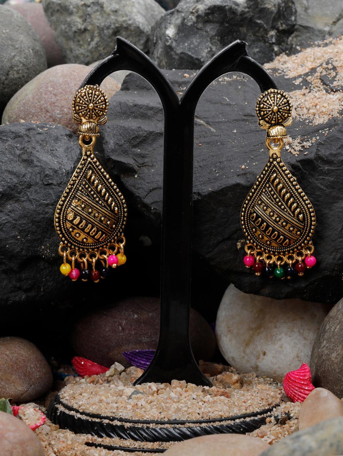 multi colored metal drop earring - 16585762 - Zoom Image - 0