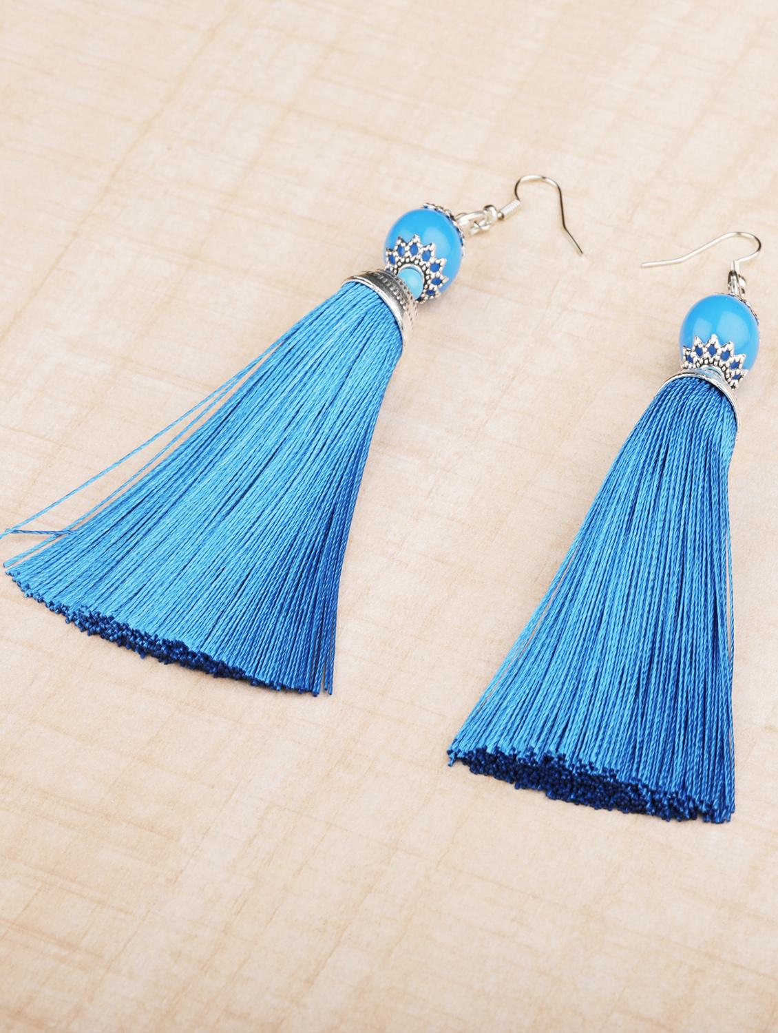 blue metal drop earring - 16585765 - Zoom Image - 0