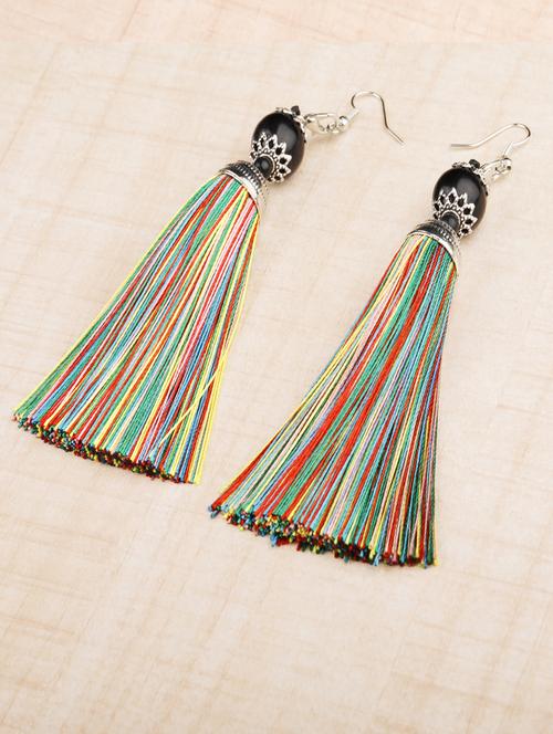 multi colored metal drop earring - 16585767 - Standard Image - 0
