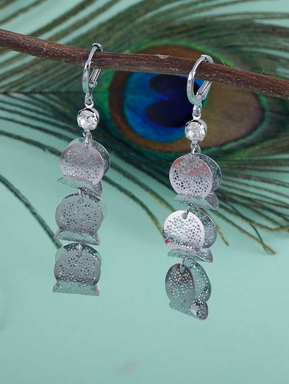 silver metal balli earring