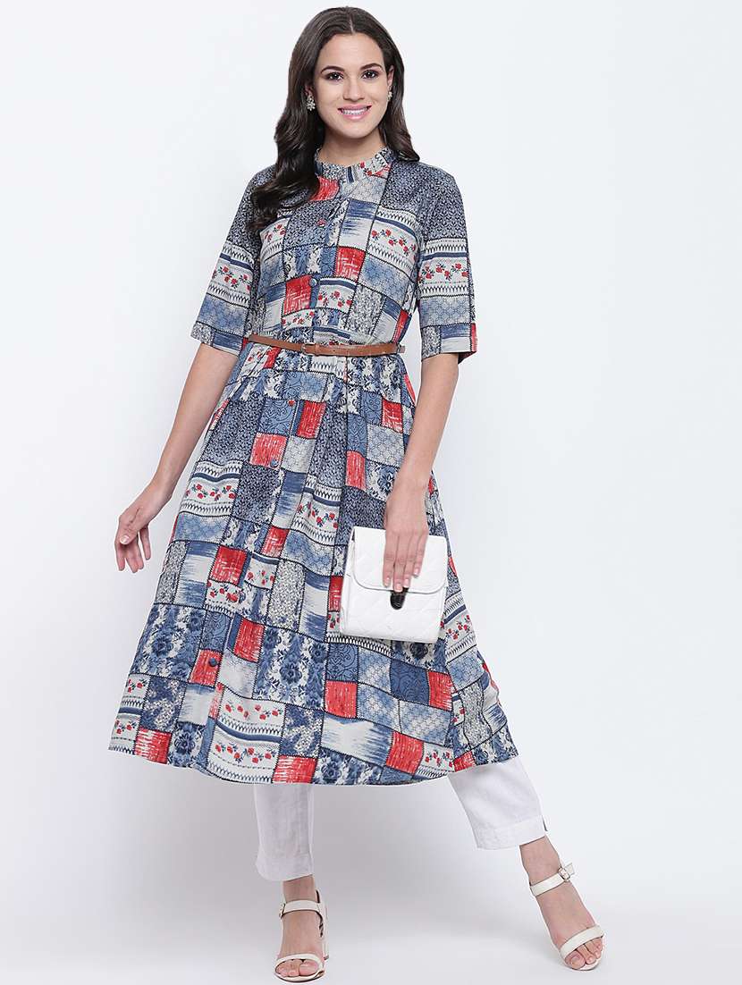 printed flared kurta