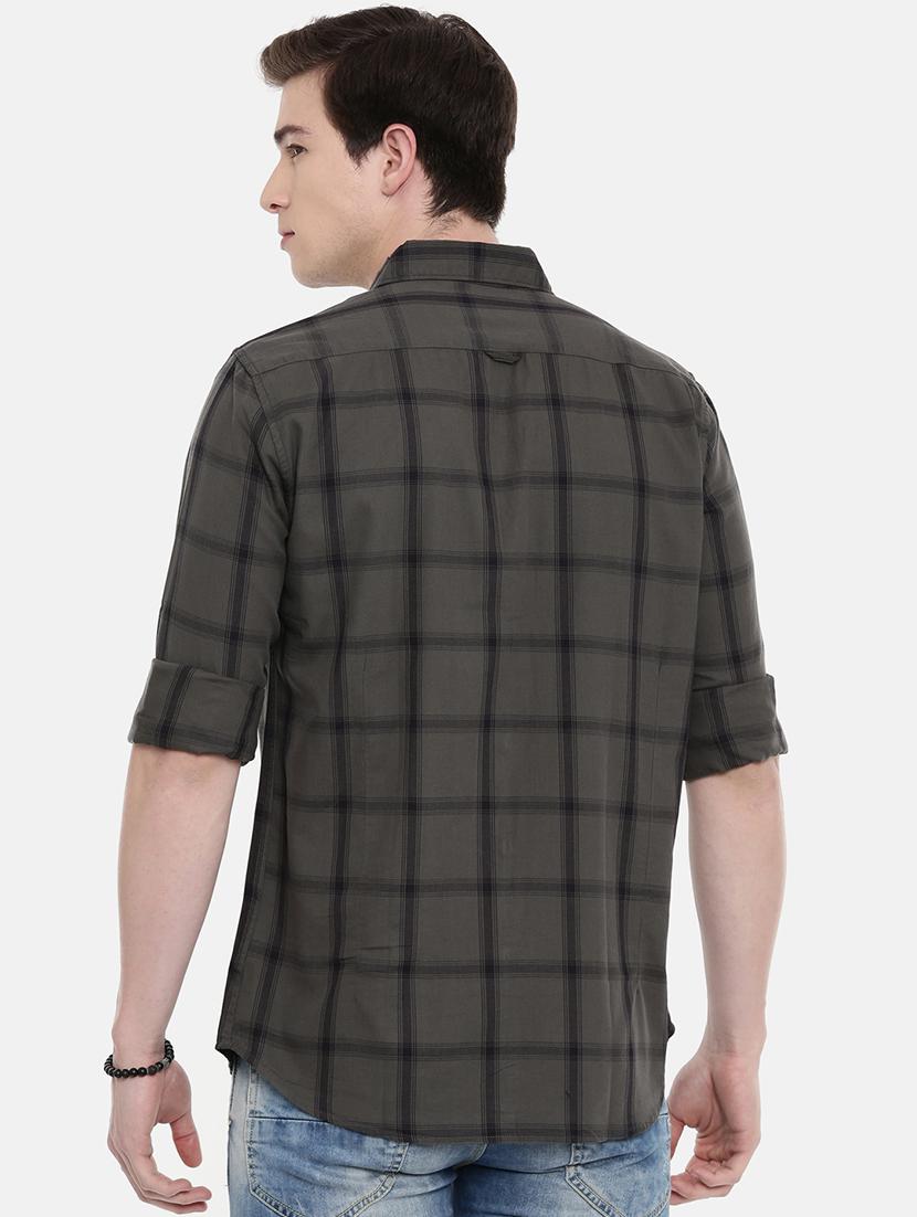 grey checkered casual shirt - 16589005 - Standard Image - 2