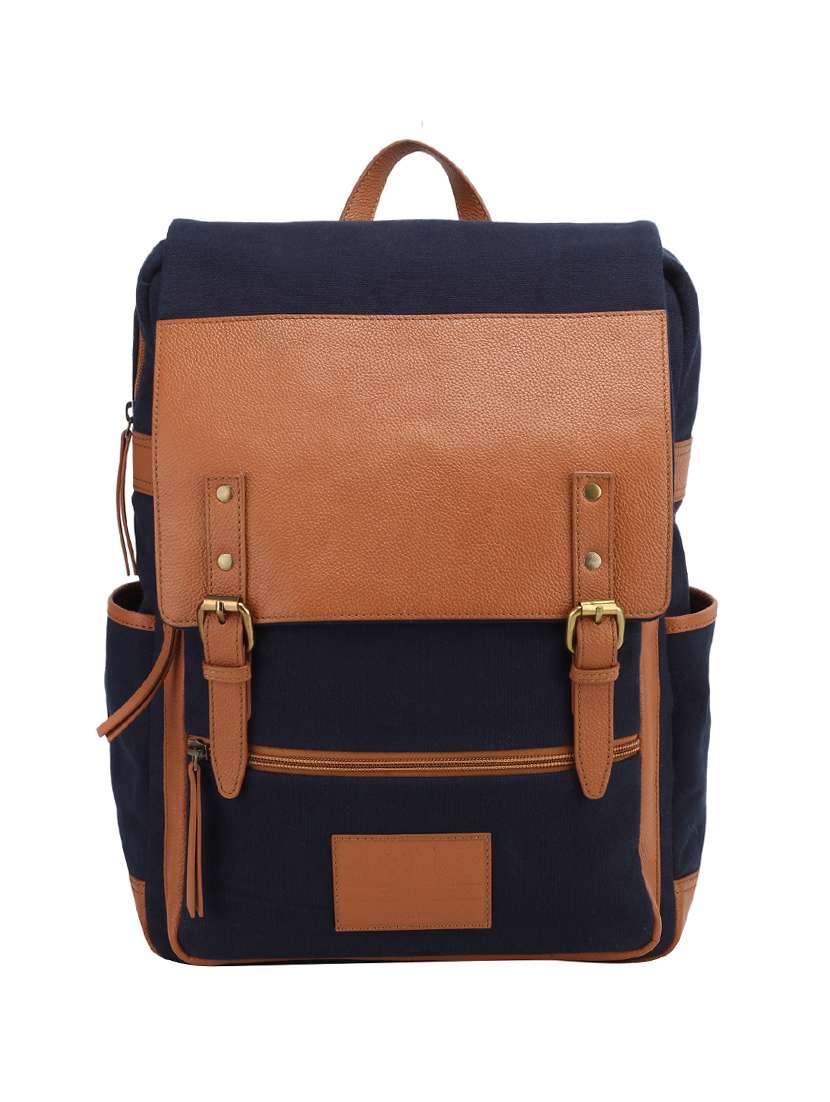 bluetan canvas backpack