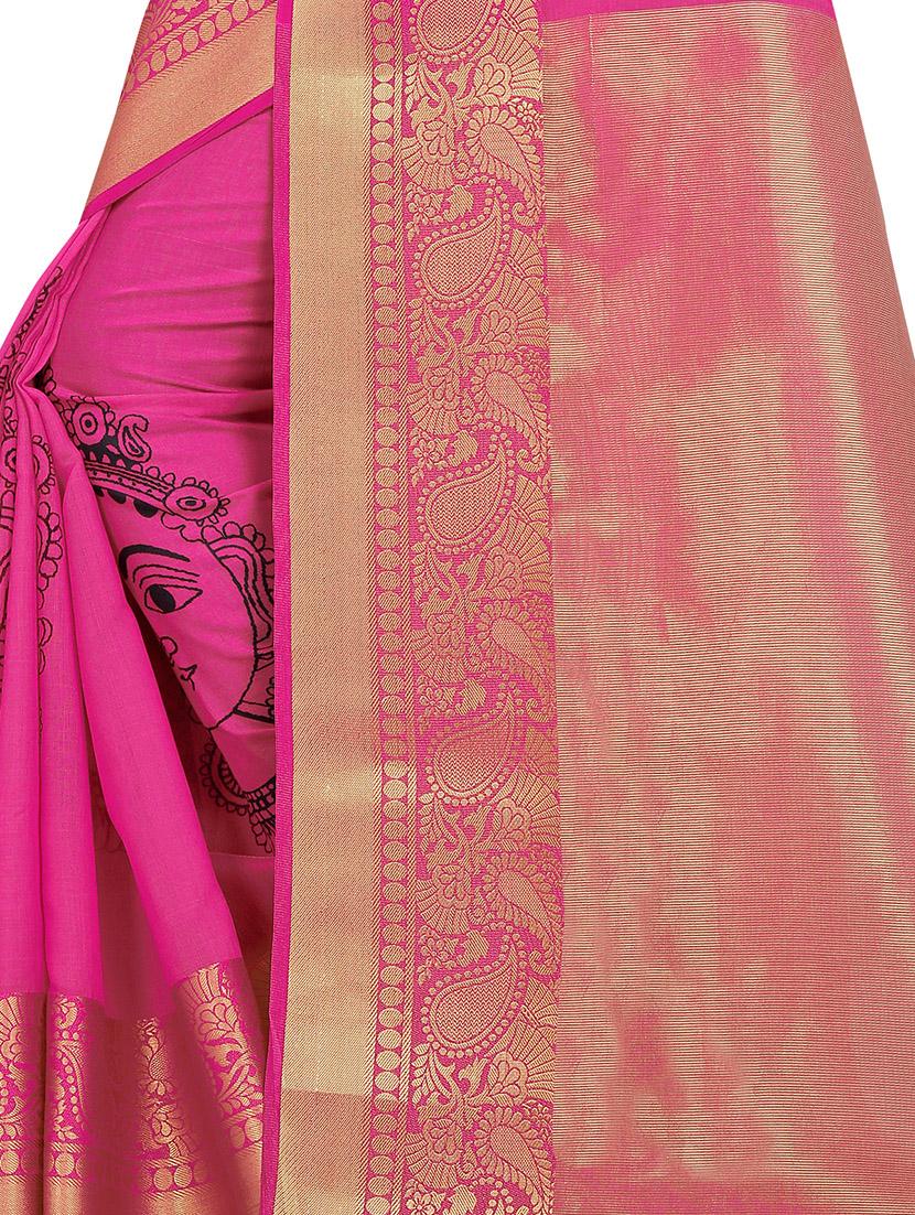 paisley printed saree with blouse - 16592202 - Standard Image - 2