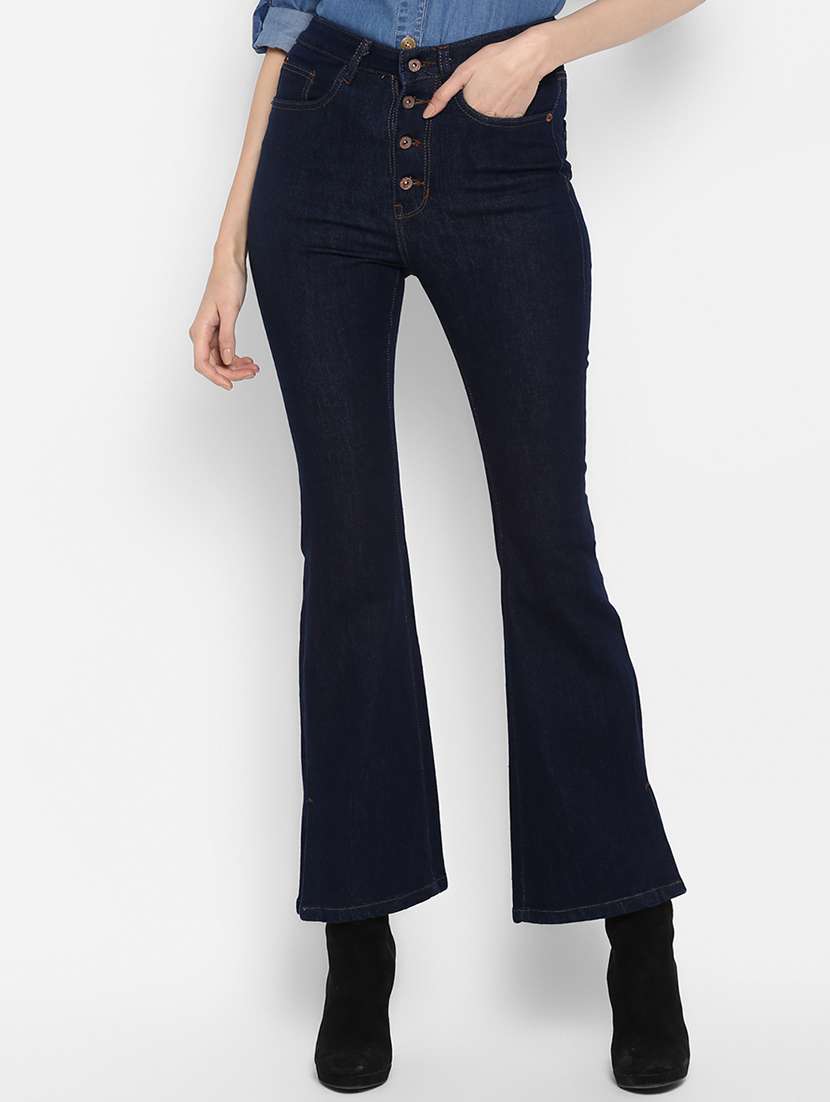 high rise flared jean