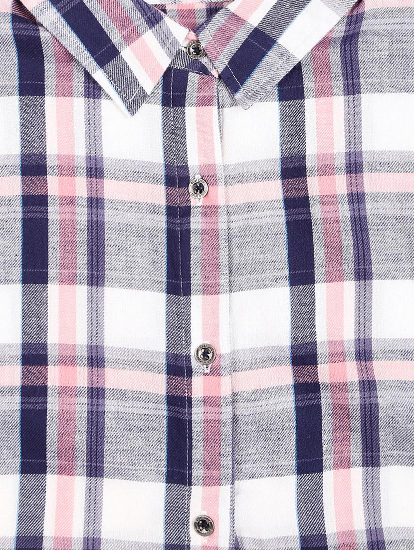knotted hem plaid shirt - 16592846 - Standard Image - 2