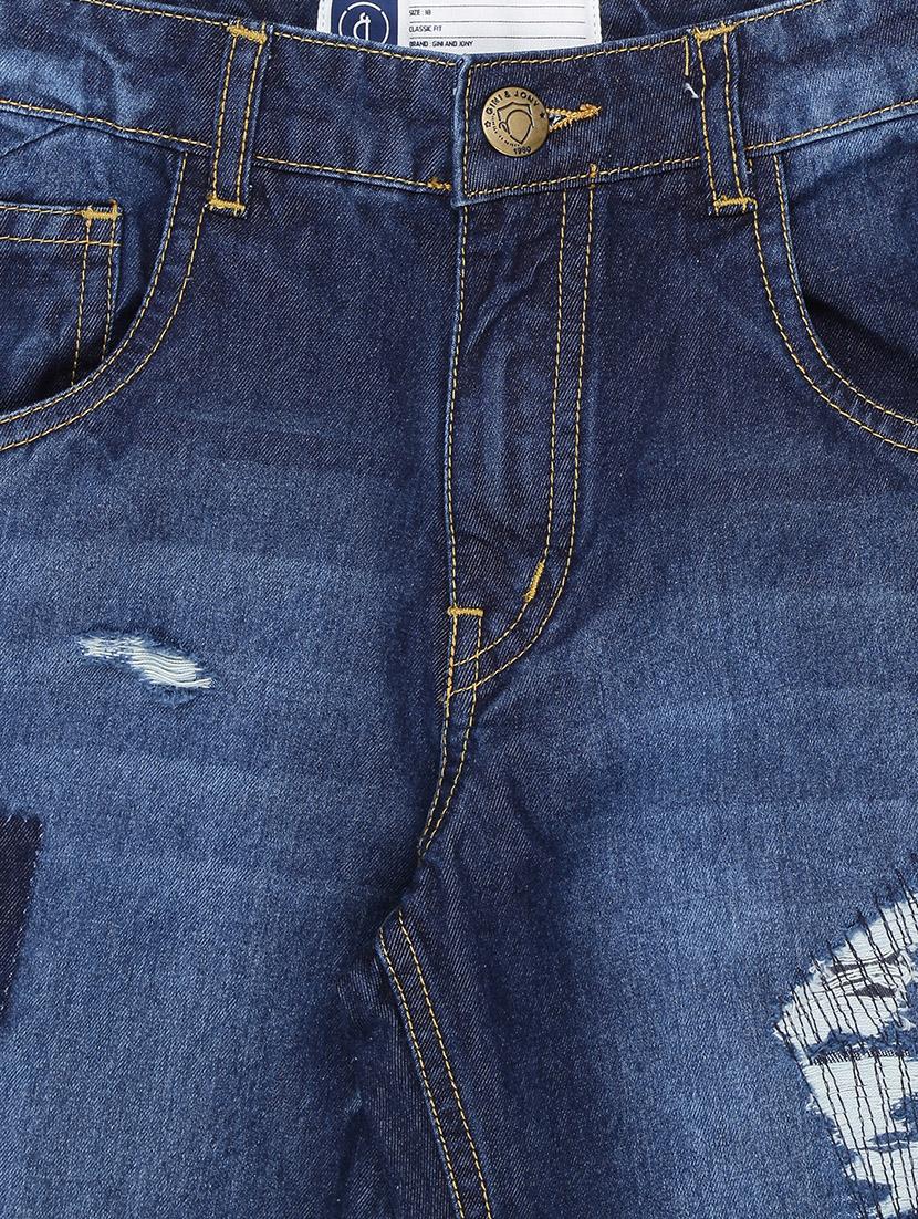 distressed denim three-fourth shorts - 16593455 - Standard Image - 2
