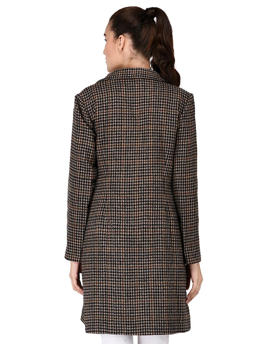 double breasted houndstooth coat - 16596002 - Standard Image - 2
