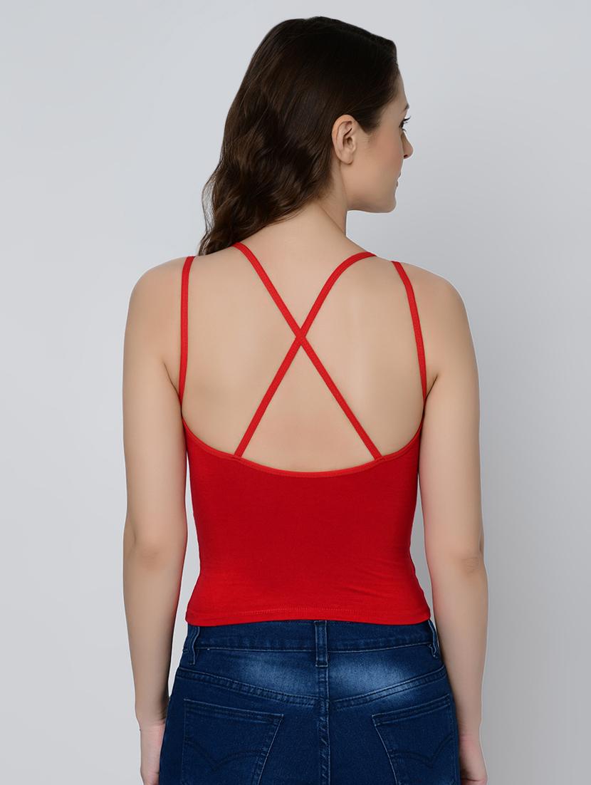 styled back solid camisole - 16596977 - Standard Image - 2