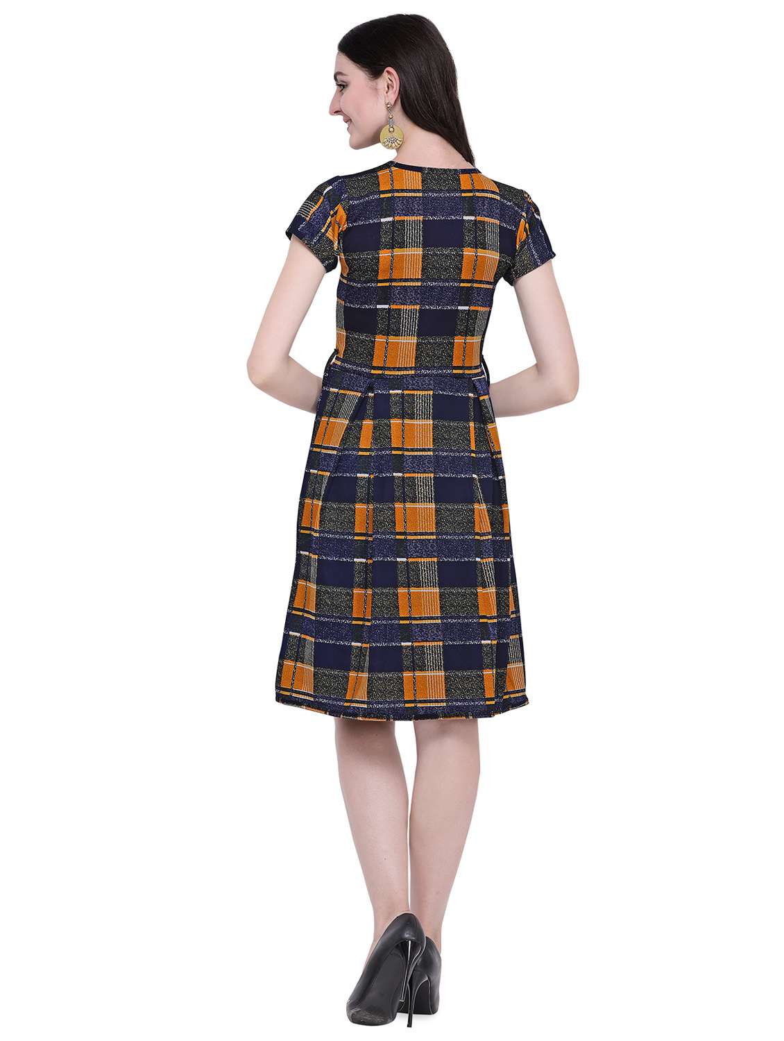 Round Neck Pleated A-line Dress - 16597017 -  Standard Image - 2