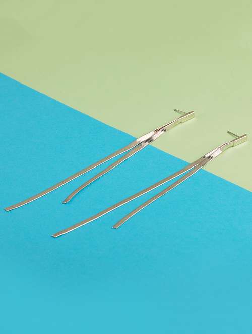 silver metal drop earring - 16597030 -  Standard Image - 0