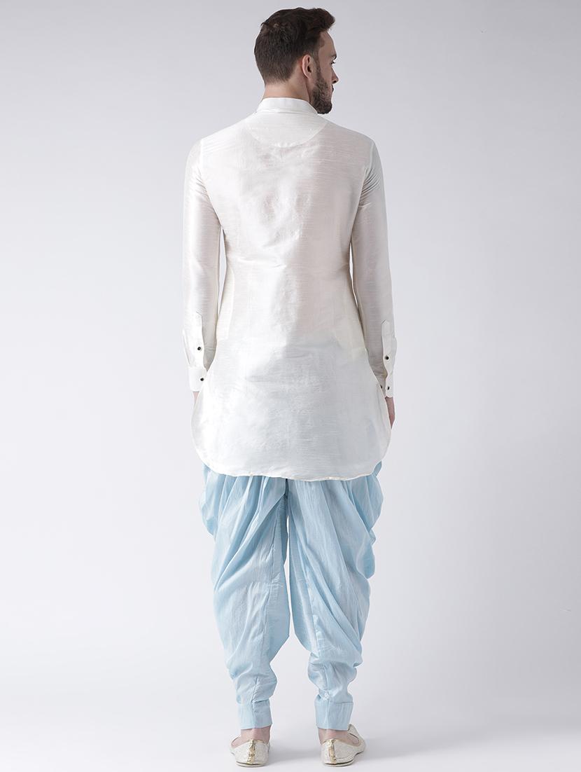 white solid dhoti kurta set - 16597720 - Standard Image - 2