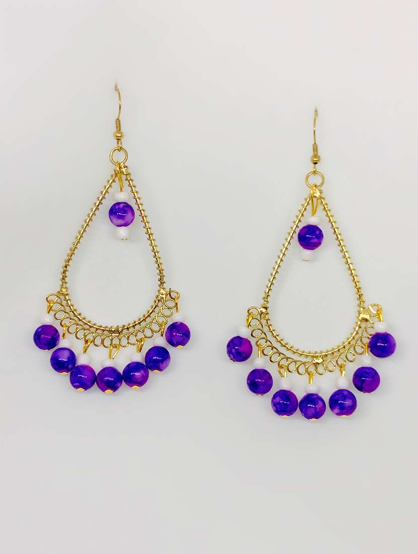 purple copper hoop earring